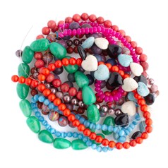 Bargain Pack Dyed Gemstone Beads 10 Strands NETT
